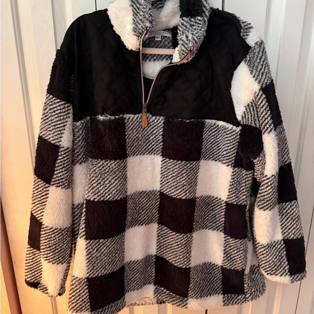 Buffalo Plaid Puffed Sherpa Jacket - Picture 5 of 6